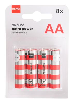 HEMA AA Alkaline Extra Power Batterijen - 8 Stuks