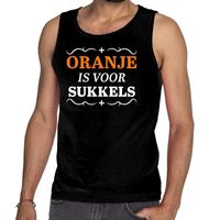 Zwart Oranje is voor sukkels mouwloos shirt heren Zwart Oranje is voor sukkels mouwloos shirt heren