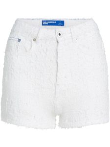 Karl Lagerfeld Jeans short en jean texturé à taille haute - Blanc