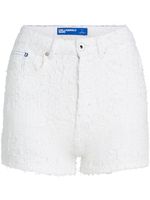 Karl Lagerfeld Jeans short en jean texturé à taille haute - Blanc - thumbnail