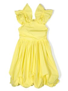 TWINSET Kids robe plissée à volants - Jaune