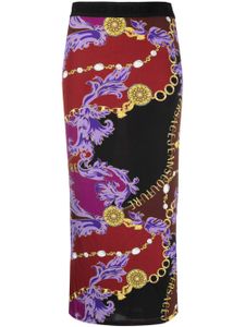 Versace Jeans Couture Logo Couture-print midi skirt - Rouge