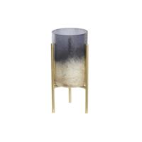 Kaarshouder DKD Home Decor 10 x 10 x 23 cm Kristal Gouden Metaal Tweekleurig