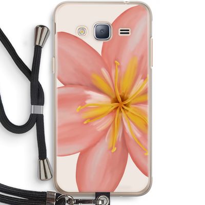 Pink Ellila Flower: Samsung Galaxy J3 (2016) Transparant Hoesje met koord