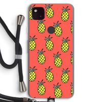 Ananas: Pixel 4a 5G Transparant Hoesje met koord