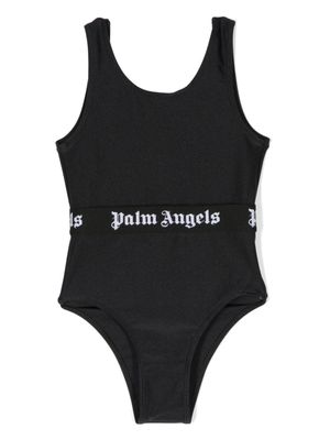 Palm Angels Kids maillot de bain à bande logo - Noir
