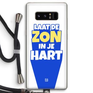 Laat de zon in je hart: Samsung Galaxy Note 8 Transparant Hoesje met koord