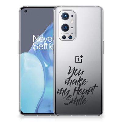 OnePlus 9 Pro | Siliconen hoesje | met naam Heart Smile OnePlus 9 Pro | Siliconen hoesje | met naam Heart Smile