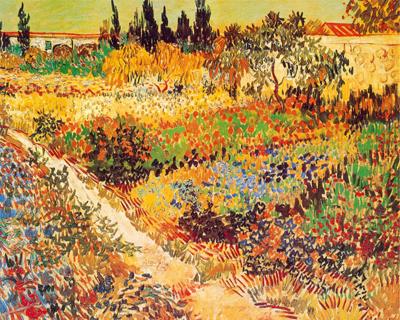 Kunstdruk Vincent Van Gogh - Giardino in fioritura 30x24cm