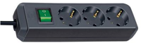 Brennenstuhl eco-line 3-voudige zwarte stekkerdoos met schakelaar | 1152300015 - 1152300015