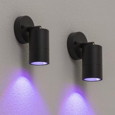 HOFTRONIC SMART Set van 2 Lago kantelbare wandlampen - Smart - IP44 - Incl. RGBWW GU10 spotje - 4,5 Watt 350 lumen - WiFi & Bluetooth - Spotlight voor binnen en buiten - Geschikt als wandspot en plafondspot - Zwart