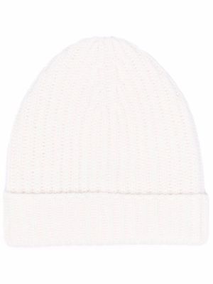 Malo bonnet nervuré en cachemire - Blanc