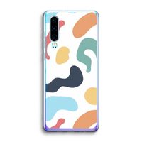 Memphis Shapes Blue: Huawei P30 Transparant Hoesje
