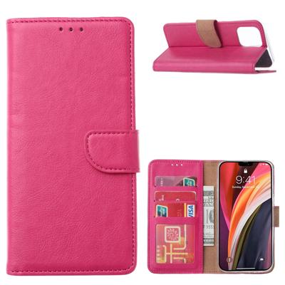 Hoesje iPhone 12 Pro Max Roze met Standaard | Portemonnee hoesje