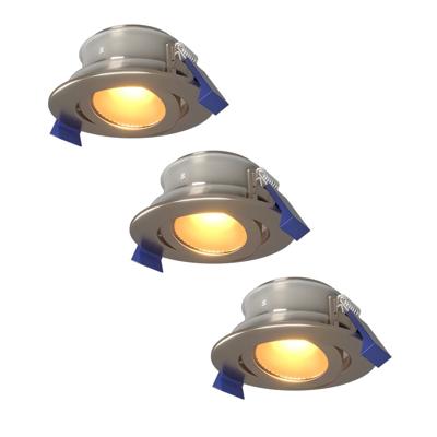 Set van 3 Lima LED inbouwspots - 4 Watt 345 lumen - 2700K Warm wit - GU10 - Dimbaar - Rond - Kantelbaar - IP65 Waterdicht - RVS - Voor binnen, buiten en badkamer