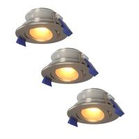 Set van 3 Lima LED inbouwspots - 4 Watt 345 lumen - 2700K Warm wit - GU10 - Dimbaar - Rond - Kantelbaar - IP65 Waterdicht - RVS - Voor binnen, buiten en badkamer