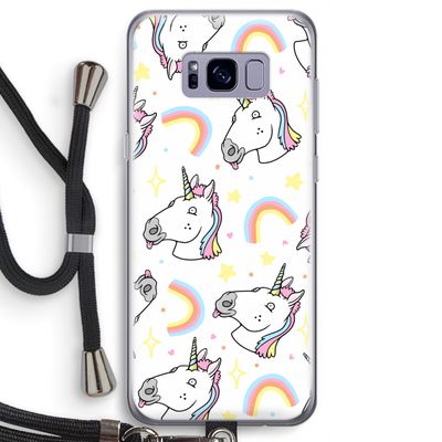 Rainbow Unicorn: Samsung Galaxy S8 Transparant Hoesje met koord