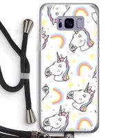 Rainbow Unicorn: Samsung Galaxy S8 Transparant Hoesje met koord