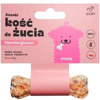 AZANKI Hypoallergene bot van hertenhuid met konijn en probioticum Puppy - hondensnack - 10 cm