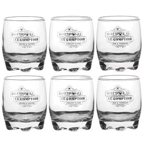 Urban Living whisky/water/drinkglazen Comptoir - gedecoreerd glas - 6x stuks - 290 ml