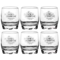 Urban Living whisky/water/drinkglazen Comptoir - gedecoreerd glas - 6x stuks - 290 ml