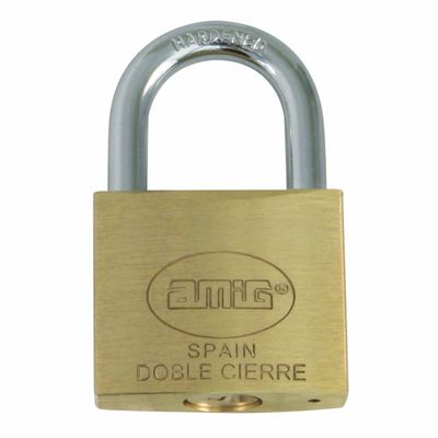 Hangslot met 2 sleutels - 60 mm - messing - kofferslot