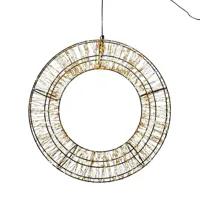 Anna's Collection LED krans metaal flash 1400 lampjes 48 x 10cm, warm wit/classic warm