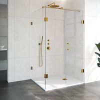 Douchecabine Compleet Just Creating Profielloos 3-Delig 100x120 cm Goud Sanitop