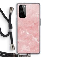 Roze marmer: OnePlus 9 Pro Transparant Hoesje met koord