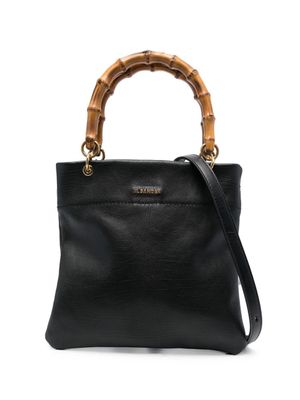 Jil Sander sac cabas en cuir à plaque logo - Noir