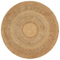 vidaXL Tapijt rond 120 cm gevlochten jute