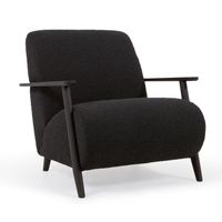 Kave Home Meghan fauteuil zwart fleece - thumbnail