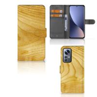 Xiaomi 12 Pro | Book Style Case | Licht Hout