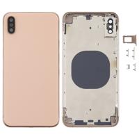 Achtercover met camera lens & SIM-kaart lade & Zijkleutels voor iPhone XS Max (goud)