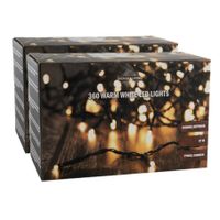 Svenska Living 2x stuks kerstverlichting warm wit 500 lampjes 1000 cm