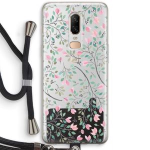 Sierlijke bloemen: OnePlus 6 Transparant Hoesje met koord