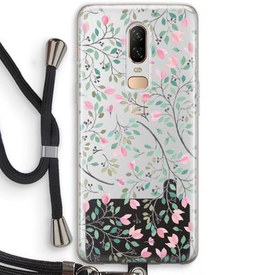 Sierlijke bloemen: OnePlus 6 Transparant Hoesje met koord