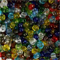 Creativ Company Rocailles, d 4 mm, afm 6/0, gatgrootte 0,9-1,2 mm, transparant glans, 130 gr/ 1 doos