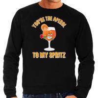 Apres ski sweater voor heren - aperol to my spritz - zwart - apres ski/wintersport - skien - thumbnail