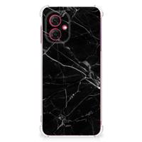 Motorola Moto G55 Anti-Shock Hoesje Marmer Zwart - Origineel Cadeau Vader