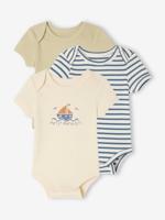 Set van 3 meegroei babyrompertjes kaki