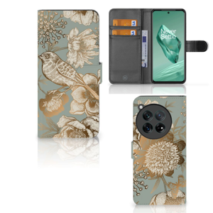 Hoesje voor OnePlus 12 Vintage Bird Flowers