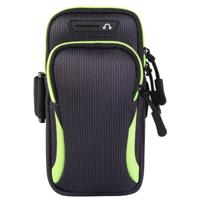 Multifunctionele universele dubbellaagse rits sport arm Case telefoon tas met oortelefoon gat voor 6 6 inch of onder smartphones (groen)