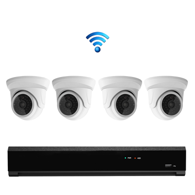 4x Draadloze Professionele 4K Ultra HD IP Dome Bewakingscamera Set - POE NVR Recorder - 8 Kanaals - Nachtzicht & 1TB Opslag