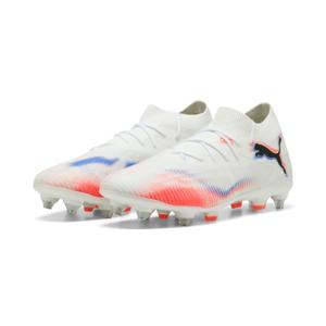 PUMA Future 8 Match IJzeren-Nop Voetbalschoenen (SG) Wit Felrood Blauw