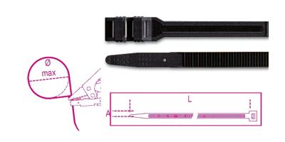 Beta Bmn1890-Nylon Bindstrips Zwart Uv Beste. - BMN1890