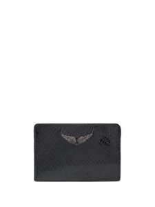 Zadig&Voltaire porte-cartes embossé à plaque logo - Noir