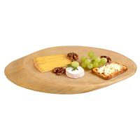 Boomstamschijf serveer/kaas plank - 35 x 16 x 2,5 cm - ovaal - berkenhout
