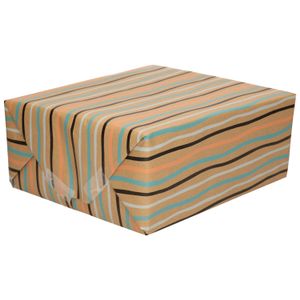 3x rollen cadeaupapier met strepen urban nature 200 x 70 cm