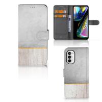 Motorola Moto G52 | Moto G82 | Book Style Case | Wood Concrete Motorola Moto G52 | Moto G82 | Book Style Case | Wood Concrete